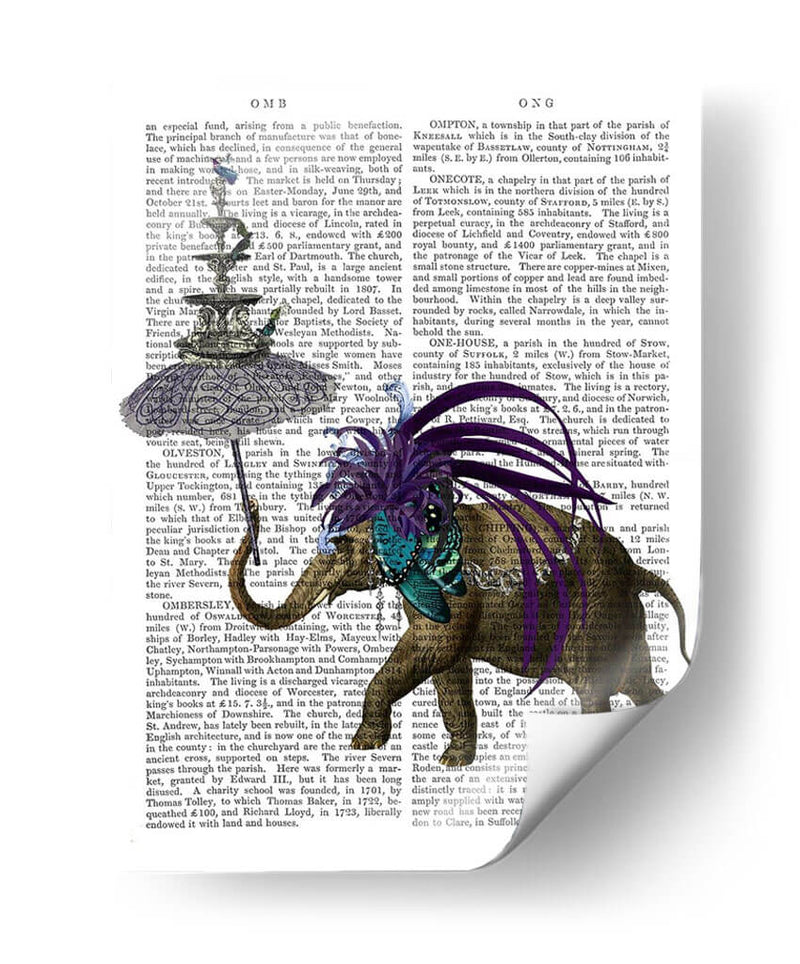 Elefante Y Paraguas - Fab Funky | Cuadro decorativo de Canvas Lab