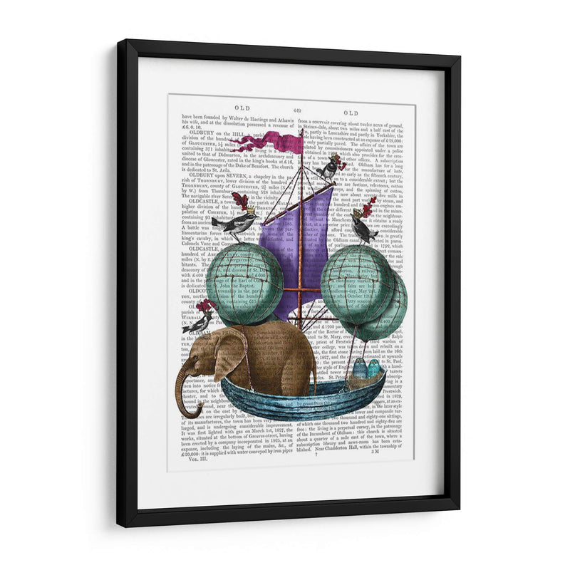 Elefante En La Aeronave - Fab Funky | Cuadro decorativo de Canvas Lab