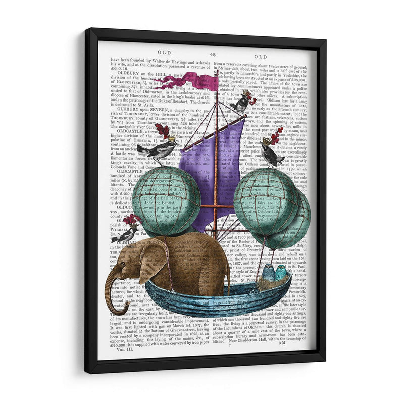 Elefante En La Aeronave - Fab Funky | Cuadro decorativo de Canvas Lab