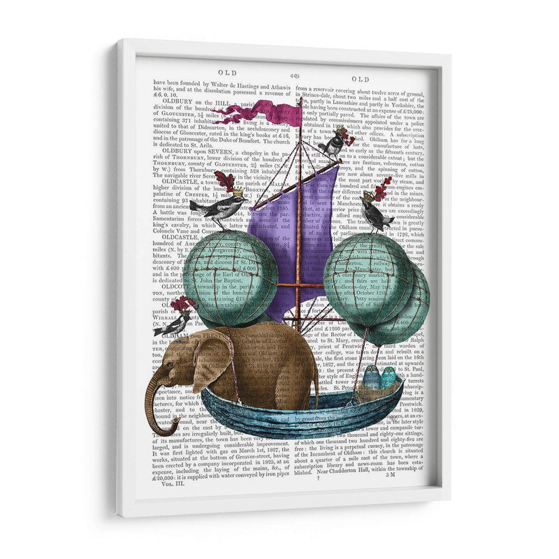 Elefante En La Aeronave - Fab Funky | Cuadro decorativo de Canvas Lab