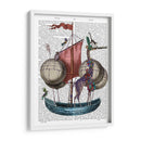 Jirafa En La Aeronave - Fab Funky | Cuadro decorativo de Canvas Lab