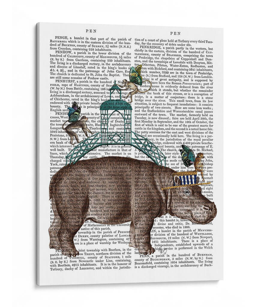 Hippo Y Puente Mono - Fab Funky | Cuadro decorativo de Canvas Lab
