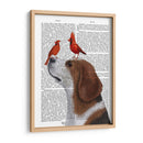 Beagle Y Cardenales Rojos - Fab Funky | Cuadro decorativo de Canvas Lab
