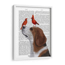 Beagle Y Cardenales Rojos - Fab Funky | Cuadro decorativo de Canvas Lab