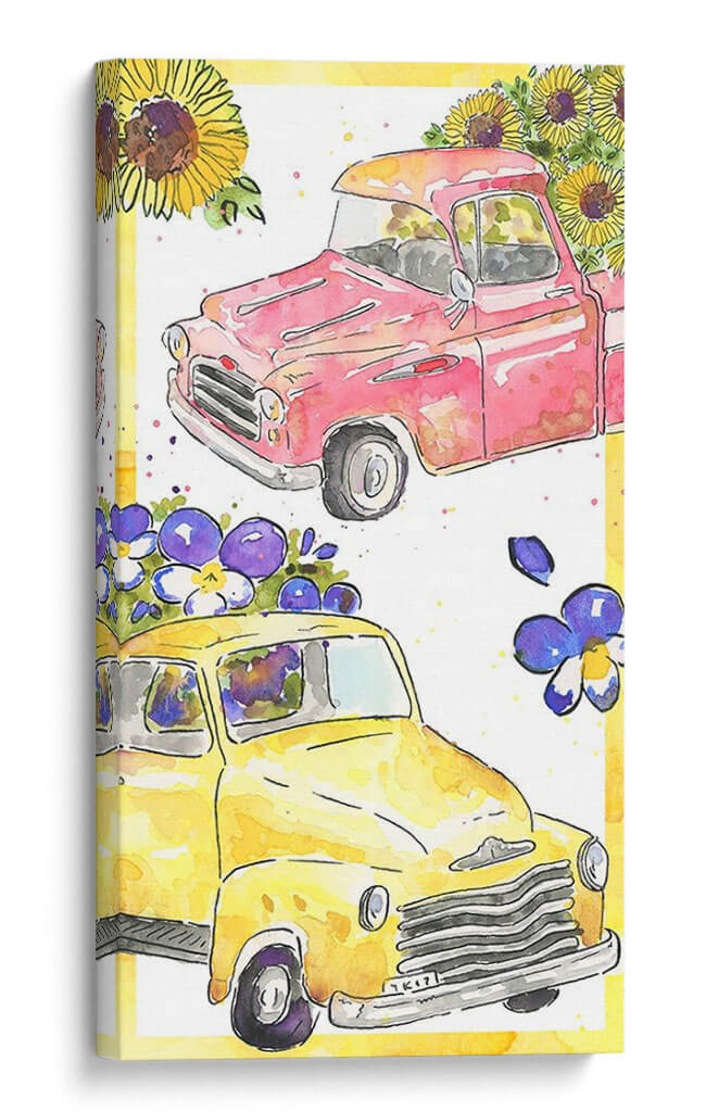 Colección De Camiones De Flores B - Catherine McGuire | Cuadro decorativo de Canvas Lab