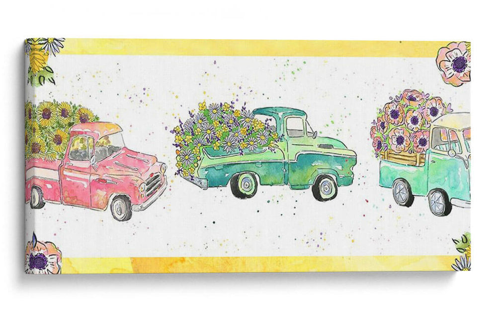 Colección De Camiones De Flores D - Catherine McGuire | Cuadro decorativo de Canvas Lab