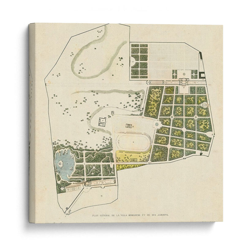 Plan General De La Villa Borghese - Andrew Cook George | Cuadro decorativo de Canvas Lab