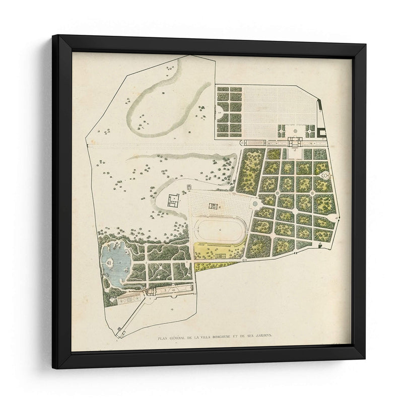 Plan General De La Villa Borghese - Andrew Cook George | Cuadro decorativo de Canvas Lab