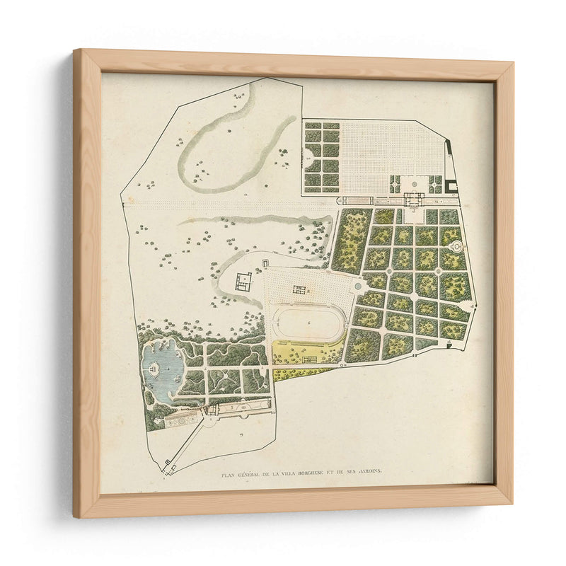 Plan General De La Villa Borghese - Andrew Cook George | Cuadro decorativo de Canvas Lab