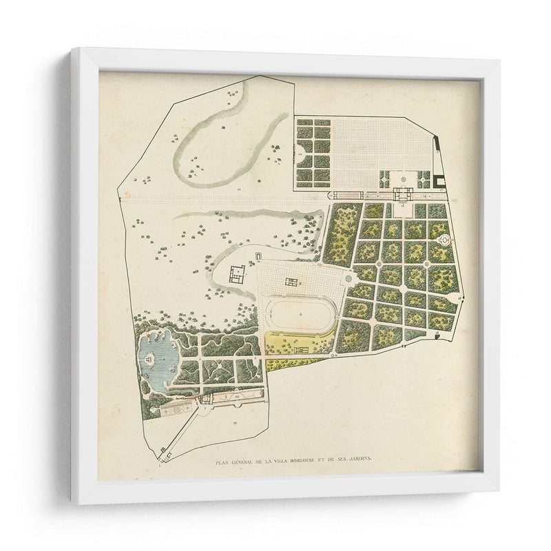 Plan General De La Villa Borghese - Andrew Cook George | Cuadro decorativo de Canvas Lab