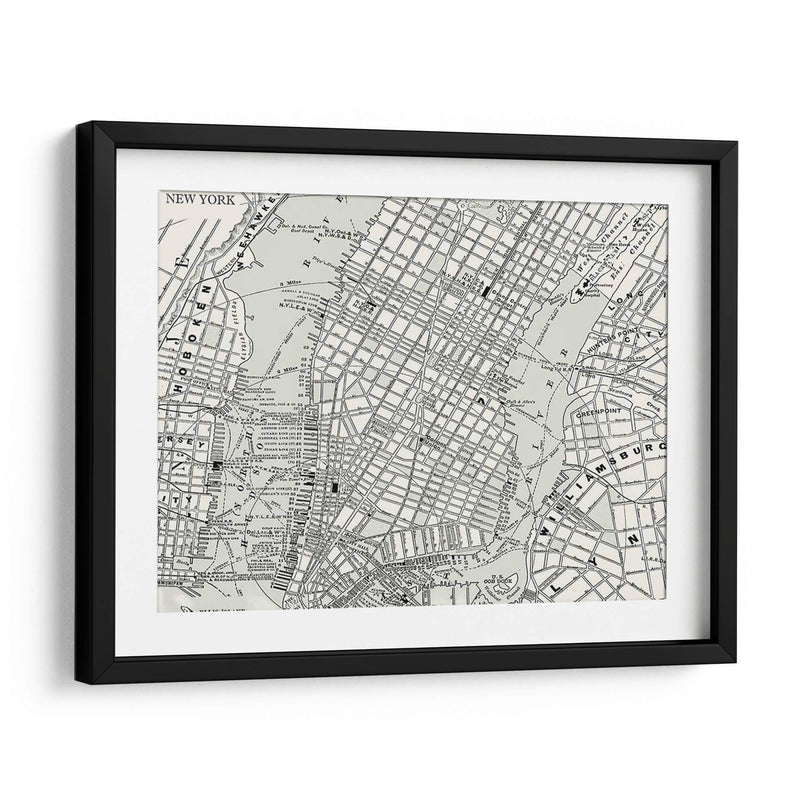 Mapa De Custom B Y W De Nueva York - Vision Studio | Cuadro decorativo de Canvas Lab