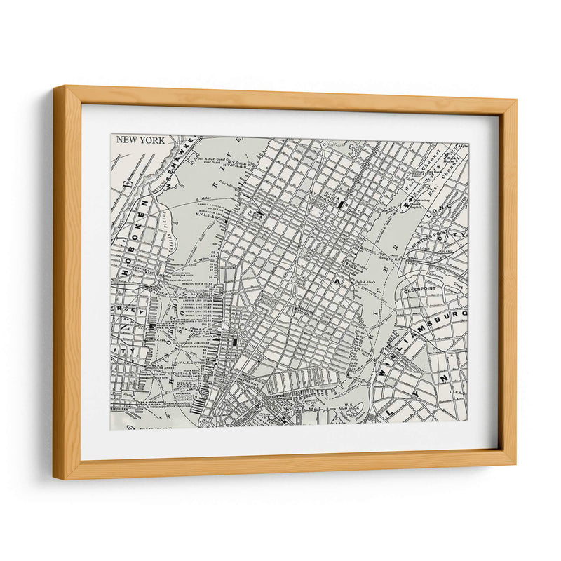 Mapa De Custom B Y W De Nueva York - Vision Studio | Cuadro decorativo de Canvas Lab