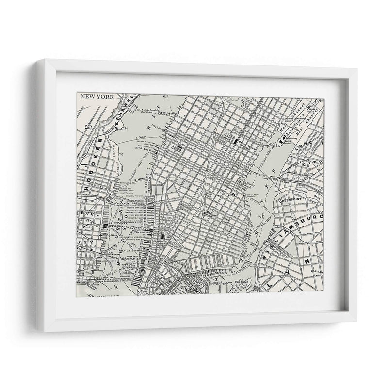 Mapa De Custom B Y W De Nueva York - Vision Studio | Cuadro decorativo de Canvas Lab