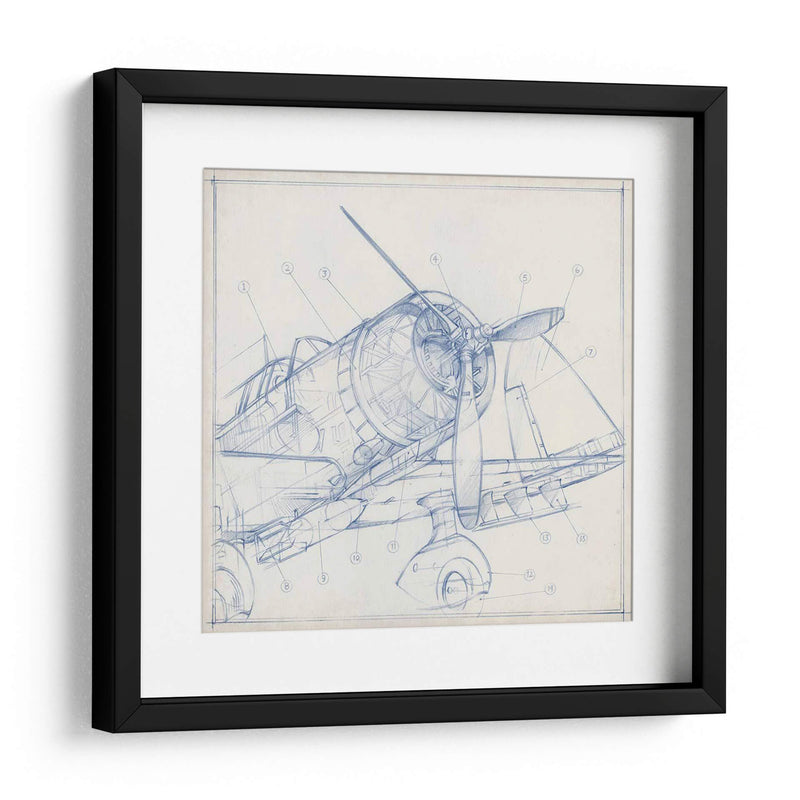 Sketch Mecánico De Avión I - Ethan Harper | Cuadro decorativo de Canvas Lab