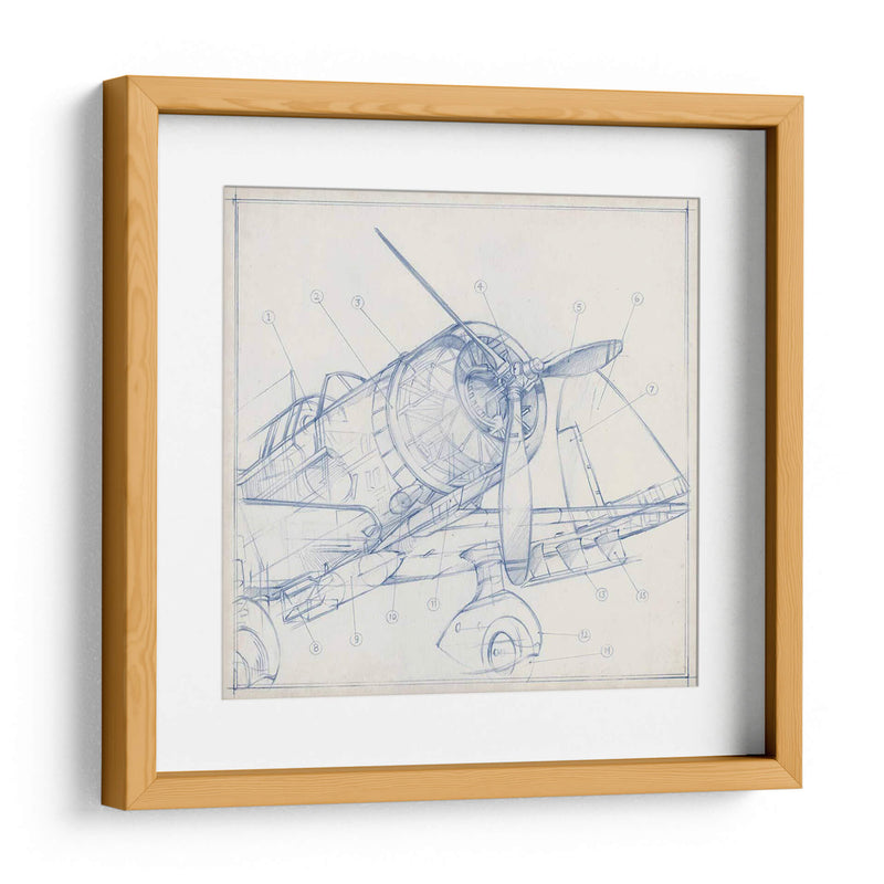 Sketch Mecánico De Avión I - Ethan Harper | Cuadro decorativo de Canvas Lab