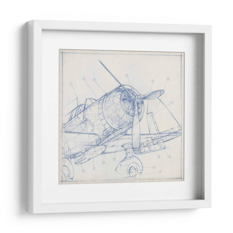 Sketch Mecánico De Avión I - Ethan Harper | Cuadro decorativo de Canvas Lab