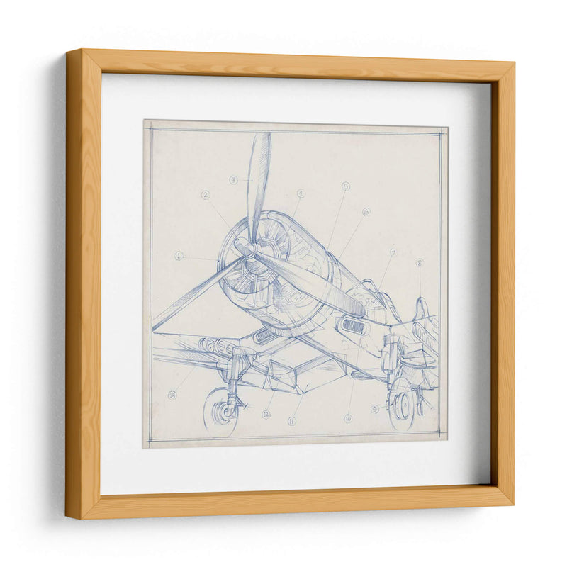 Sketch Mecánico De Avión Ii - Ethan Harper | Cuadro decorativo de Canvas Lab