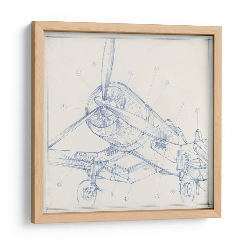 Sketch Mecánico De Avión Ii - Ethan Harper | Cuadro decorativo de Canvas Lab