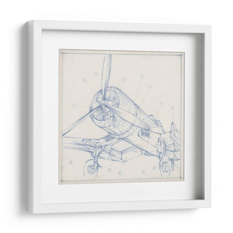 Sketch Mecánico De Avión Ii - Ethan Harper | Cuadro decorativo de Canvas Lab