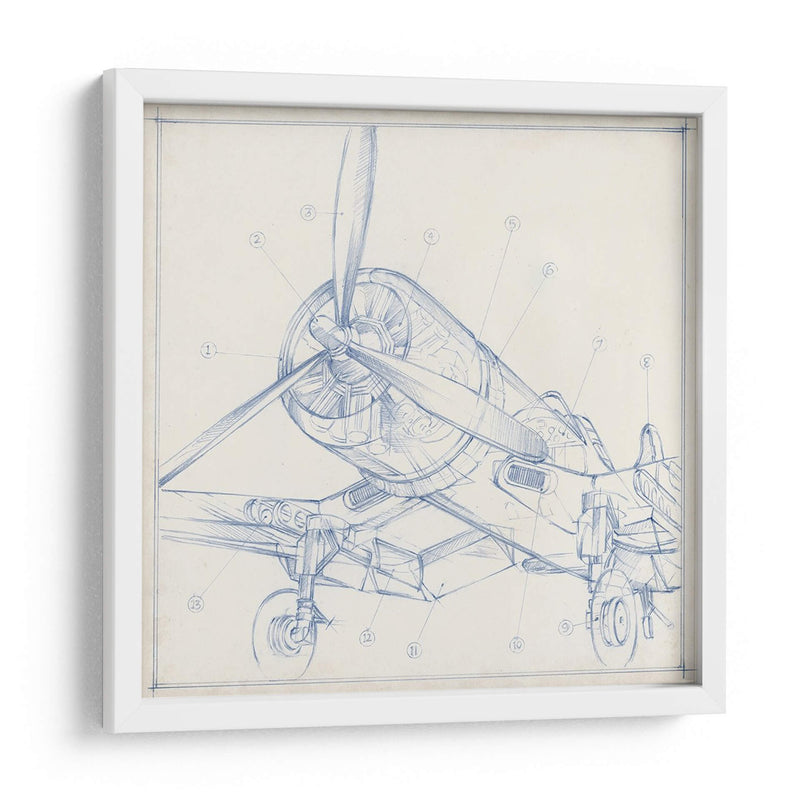 Sketch Mecánico De Avión Ii - Ethan Harper | Cuadro decorativo de Canvas Lab