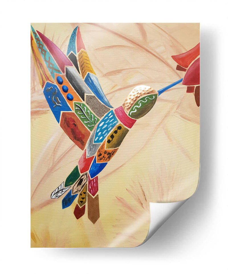 Colibrí bebiendo néctar de una flor - Rodríguez Marconi | Cuadro decorativo de Canvas Lab