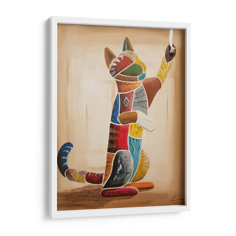 Gato jugando con una cuerda - Rodríguez Marconi | Cuadro decorativo de Canvas Lab
