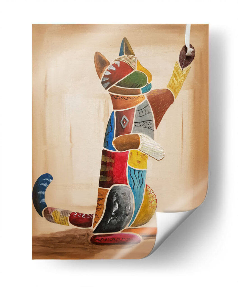 Gato jugando con una cuerda - Rodríguez Marconi | Cuadro decorativo de Canvas Lab