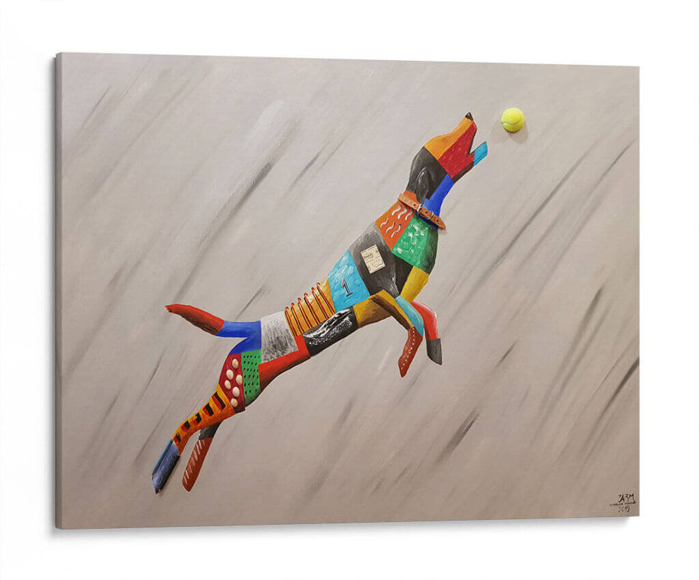 Perro atrapando pelota - Rodríguez Marconi | Cuadro decorativo de Canvas Lab