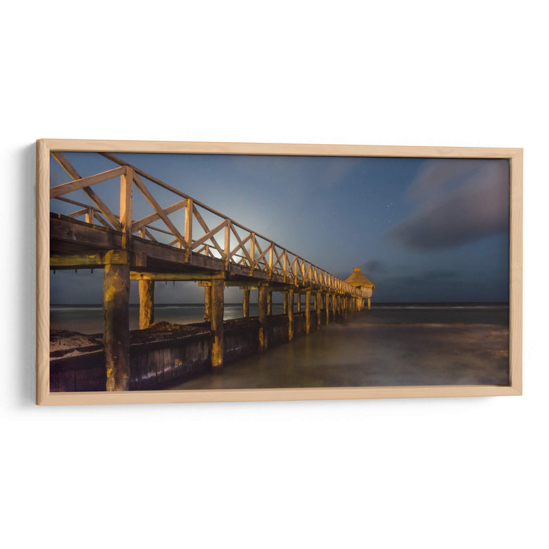 Embarcadero y la luna - Omar Montero | Cuadro decorativo de Canvas Lab