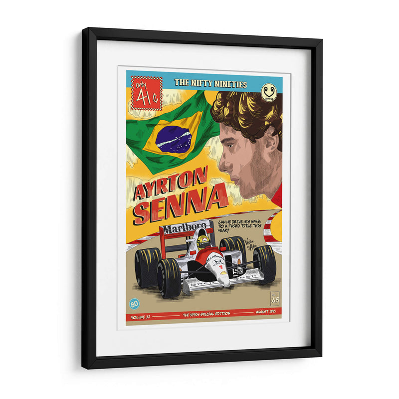 Ayrton Senna portada de cómic | Cuadro decorativo de Canvas Lab