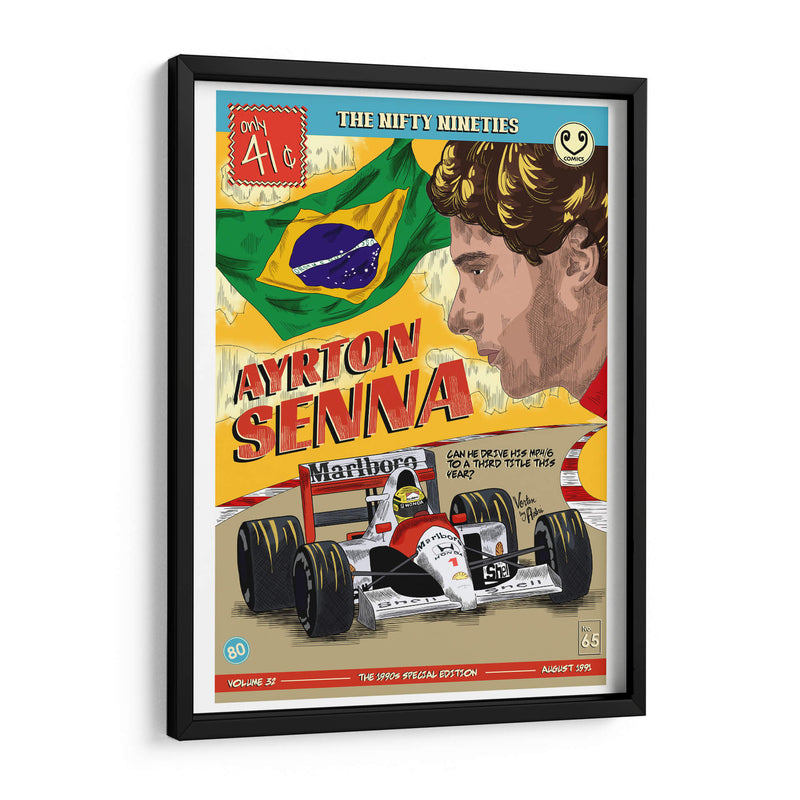 Ayrton Senna portada de cómic | Cuadro decorativo de Canvas Lab