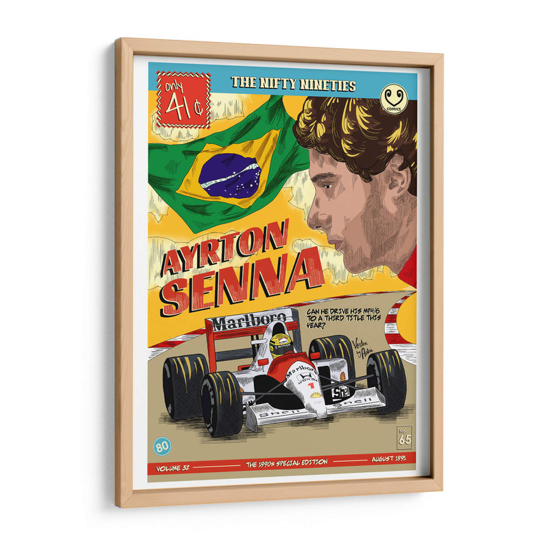 Ayrton Senna portada de cómic | Cuadro decorativo de Canvas Lab