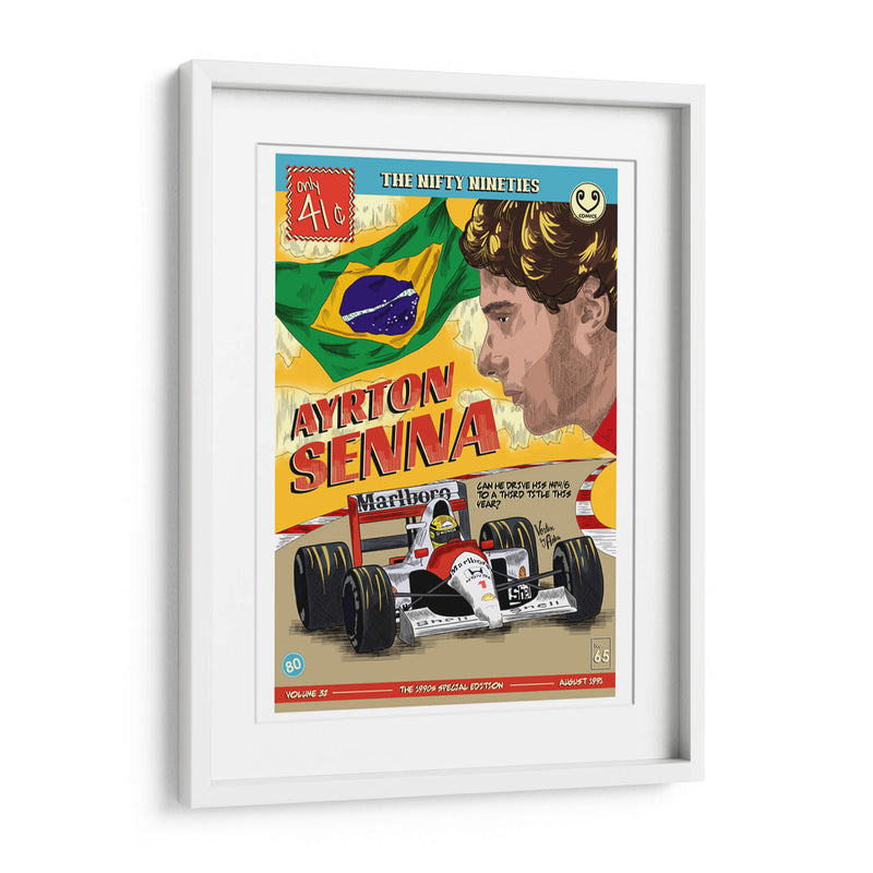 Ayrton Senna portada de cómic | Cuadro decorativo de Canvas Lab