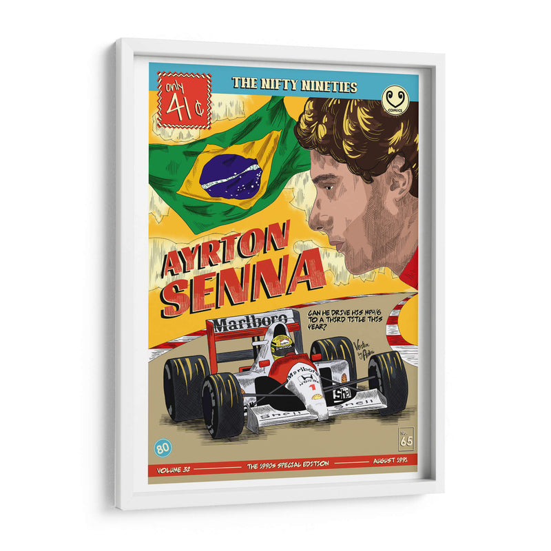 Ayrton Senna portada de cómic | Cuadro decorativo de Canvas Lab