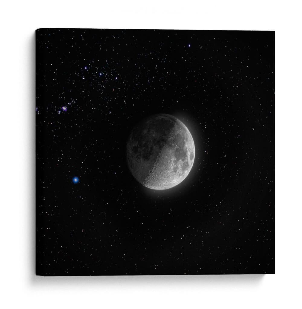 Luna Cuarto Creciente y Estrellas - Enrique Estrada | Cuadro decorativo de Canvas Lab