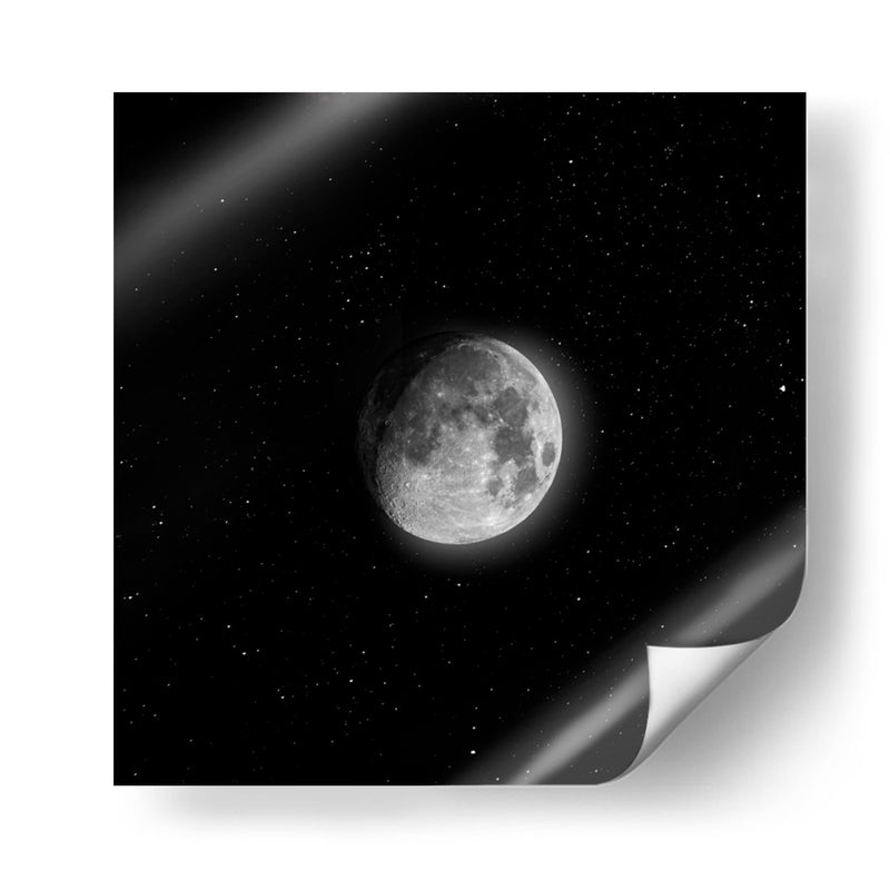 Luna Gibosa Creciente y Estrellas - Enrique Estrada | Cuadro decorativo de Canvas Lab