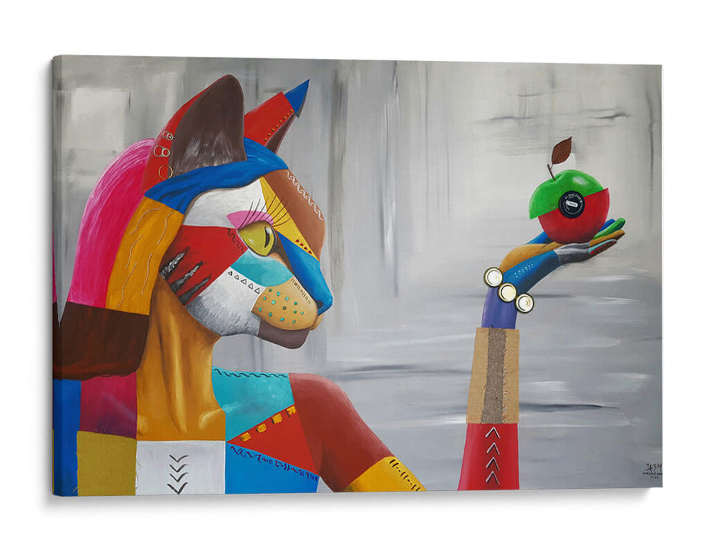 La gata y la manzana - Rodríguez Marconi | Cuadro decorativo de Canvas Lab