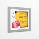 Ahí les dejo mi retrato Frida Kahlo en Fondo Amarillo - Mario Velazquez | Cuadro decorativo de Canvas Lab