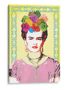 Frida Kahlo con Marco Azul - Mario Velazquez | Cuadro decorativo de Canvas Lab