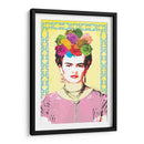 Frida Kahlo con Marco Azul - Mario Velazquez | Cuadro decorativo de Canvas Lab