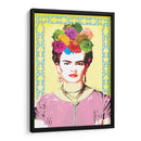 Frida Kahlo con Marco Azul - Mario Velazquez | Cuadro decorativo de Canvas Lab