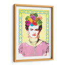 Frida Kahlo con Marco Azul - Mario Velazquez | Cuadro decorativo de Canvas Lab