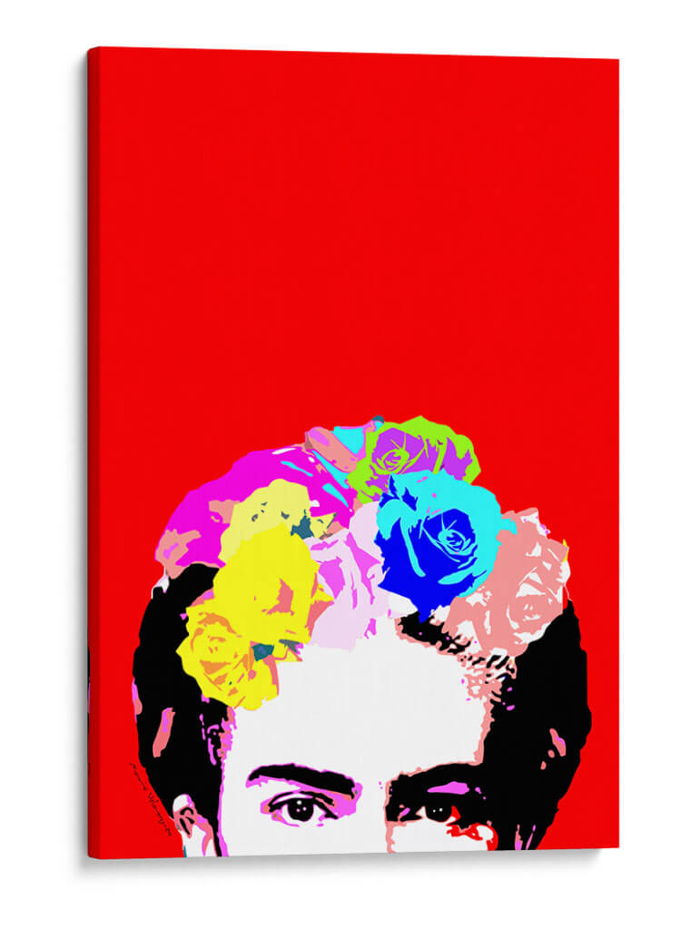 Los Ojos de Frida en Fondo Rojo - Mario Velazquez | Cuadro decorativo de Canvas Lab