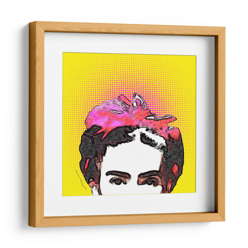 Retrato de Frida en Medios Tonos Amarillos - Mario Velazquez | Cuadro decorativo de Canvas Lab