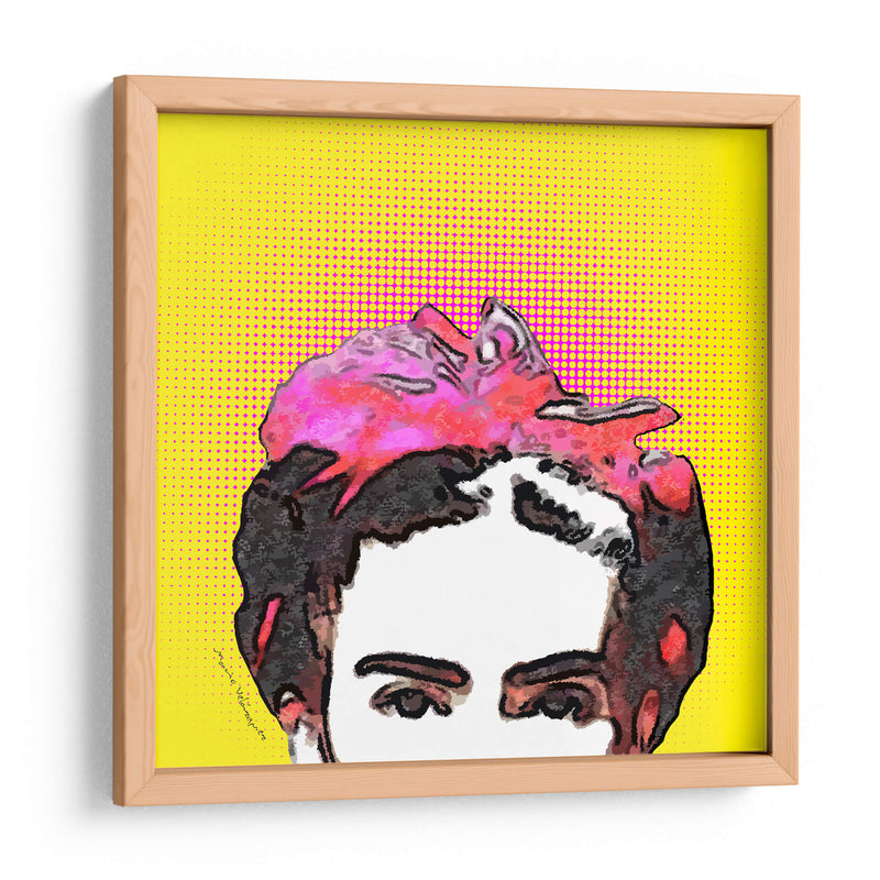 Retrato de Frida en Medios Tonos Amarillos - Mario Velazquez | Cuadro decorativo de Canvas Lab
