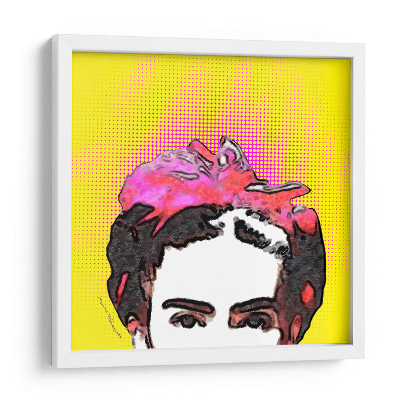 Retrato de Frida en Medios Tonos Amarillos - Mario Velazquez | Cuadro decorativo de Canvas Lab