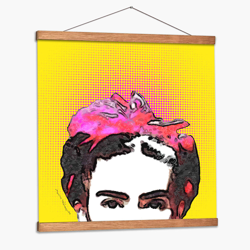 Retrato de Frida en Medios Tonos Amarillos - Mario Velazquez | Cuadro decorativo de Canvas Lab