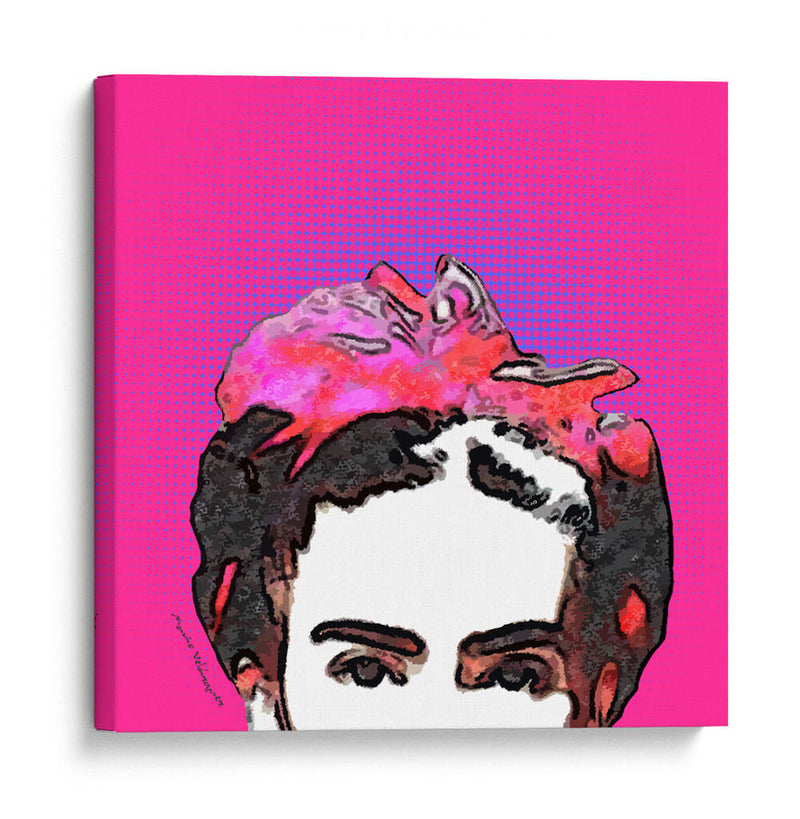 Retrato de Frida en Medios Tonos Rosas - Mario Velazquez | Cuadro decorativo de Canvas Lab