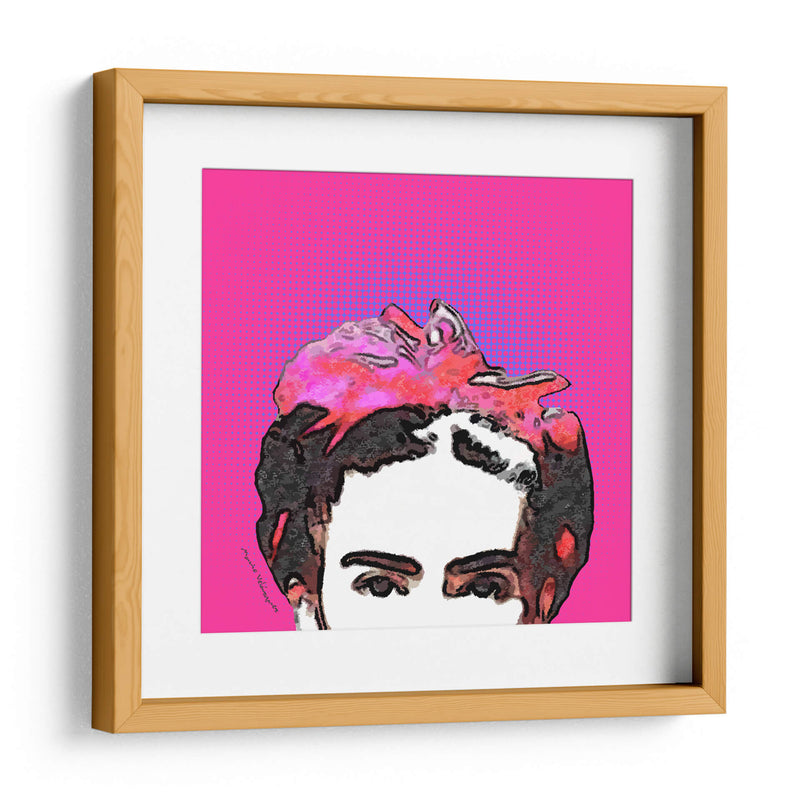 Retrato de Frida en Medios Tonos Rosas - Mario Velazquez | Cuadro decorativo de Canvas Lab