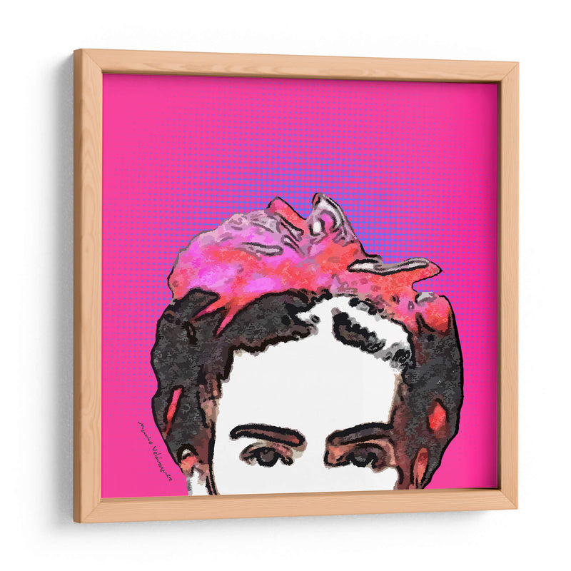 Retrato de Frida en Medios Tonos Rosas - Mario Velazquez | Cuadro decorativo de Canvas Lab